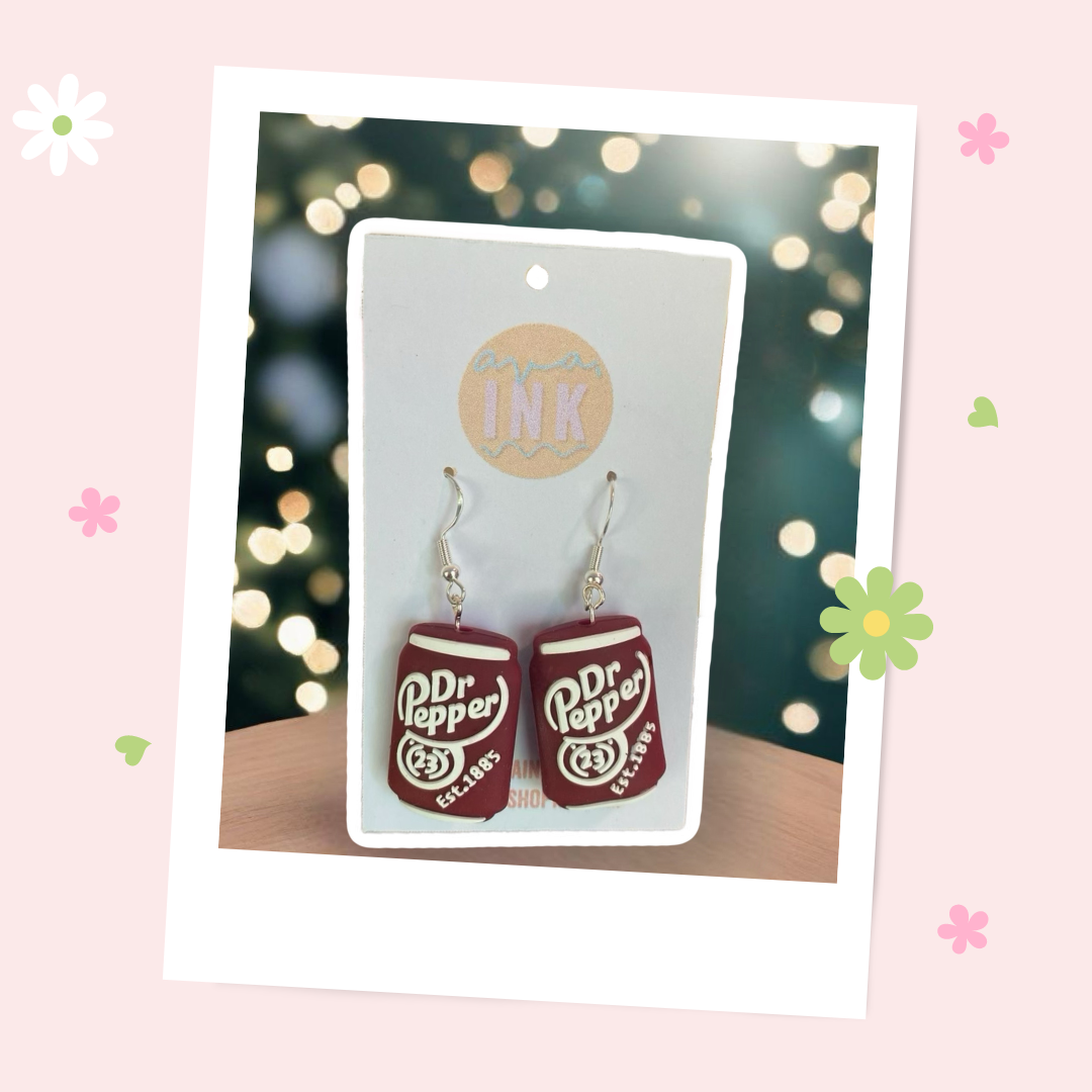 Dr. Pepper Earrings
